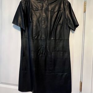 Black Faux Leather Dress